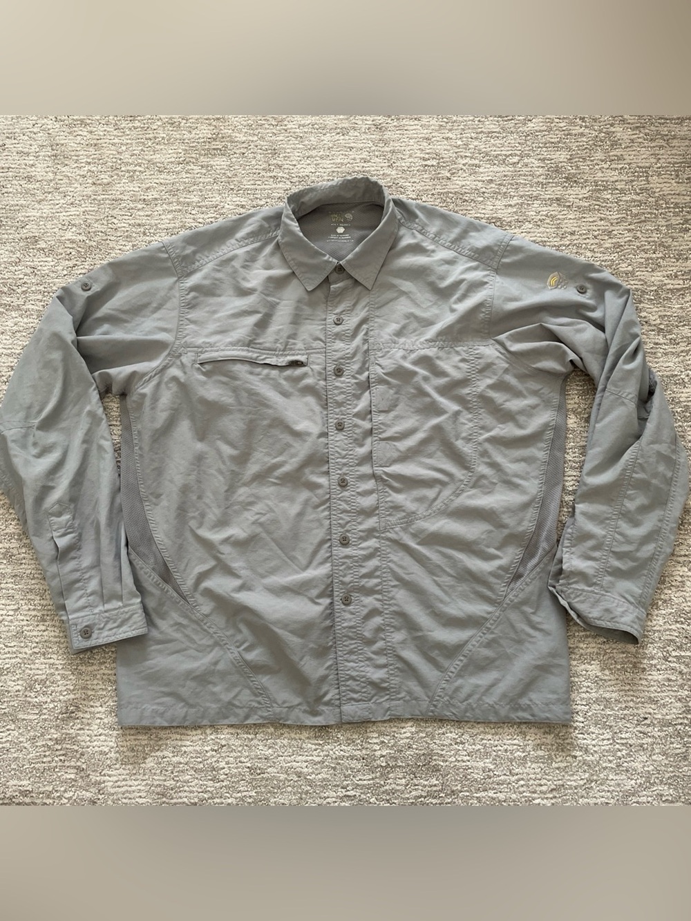 Mountain Hardwear Vented Fishing Shirt Men's Medium Gray Long Sleeve Breathable